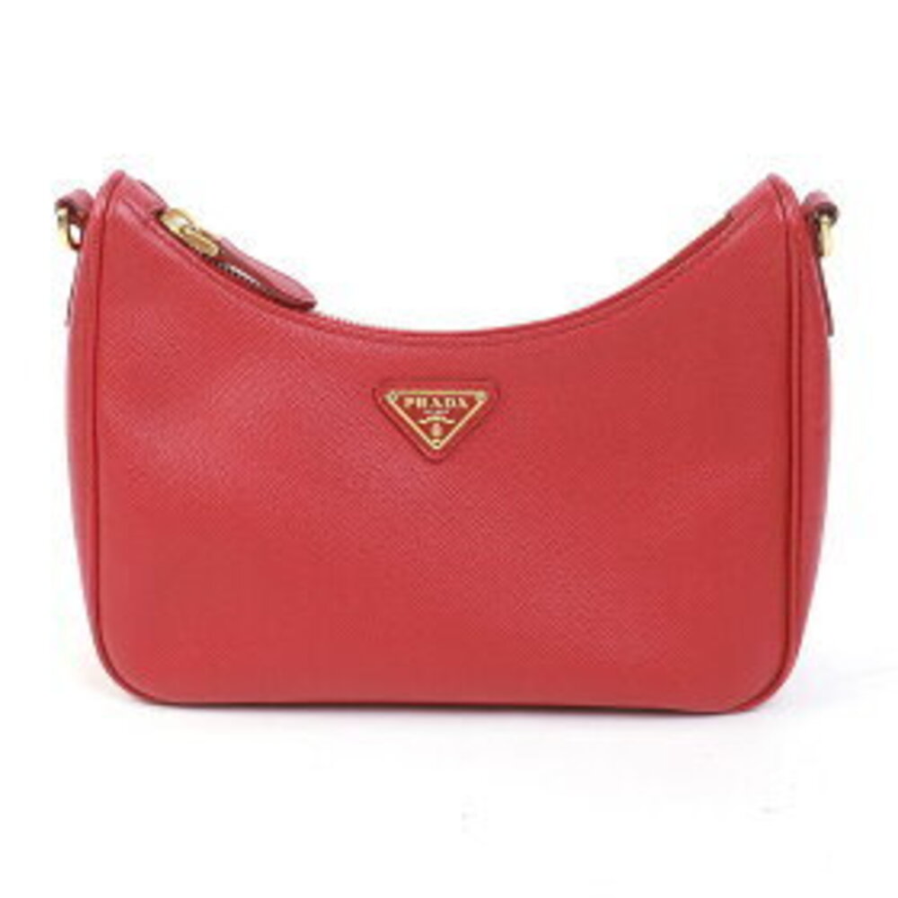Prada Bag Logo pouch Red Re Edition messenger Triangle Leather Saffiano